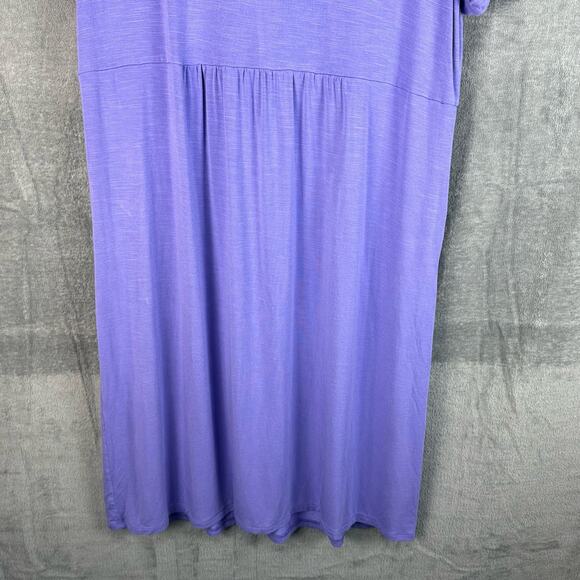 J Jill Dress Womens Med Purple Stretch Pockets Short Sleeve Beach Vacation Boho - Picture 6 of 14